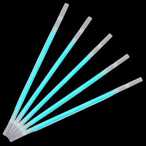 9 Inch Glow In The Dark Straws (Aqua Color, 25 Straws Per Pack) - Glow-Paradise