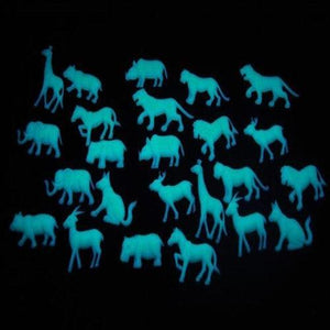 Glow in the Dark Safari Animals (24 Stickers Per Pack) - Glow-Paradise