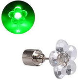 LED Light Up Flower Stud Earrings (Green Color, 1 Pair Per Pack) - Glow-Paradise