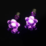LED Light Up Flower Stud Earrings (Purple Color, 1 Pair Per Pack) - Glow-Paradise