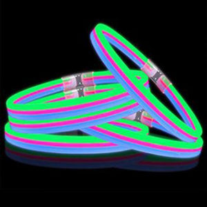 22 Inch Triple Wide Twister Glow sticks Necklaces (Green/Pink/Blue, 25 Count Per Pack) - Glow-Paradise