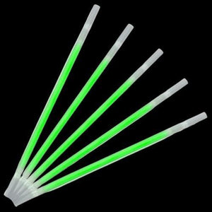 9 Inch Glow In The Dark Straws (Green Color, 25 Straws Per Pack) - Glow-Paradise