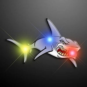 Shark Flashing Body Light Lapel Pins (1 Per Pack) - Glow-Paradise