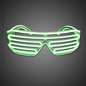 EL-Wire Shutter Shades (Green Color, 1 Eyeglass Per Pack) - Glow-Paradise