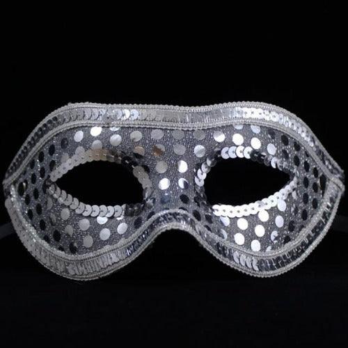 Sequin Face Mask (Silver Color, 1 Mask Per Pack) - Glow-Paradise