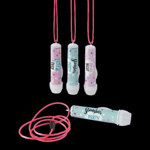 Slumber Party Flashlights Light Up on a Rope (12 Per Pack) - Glow-Paradise
