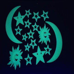 Glow in the Dark Smile Stars (18 Stickers Per Pack) - Glow-Paradise
