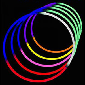 24 Inch Tri-Color Glow stick Necklaces (Assorted Mix Colors, 50 Count Per Pack) - Glow-Paradise