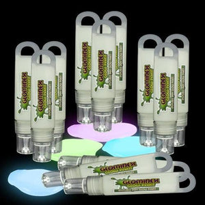 Glominex Glow Paint 1 oz Tubes - Invisible Day (Assorted Colors, 12 Tubes Per Pack) - Glow-Paradise