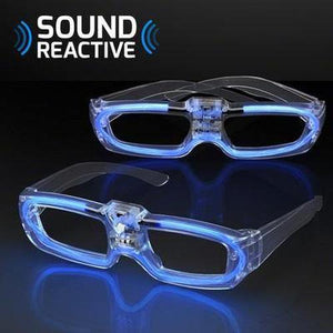 LED Light Up Sound Sensitive Party Sunglasses (Blue Color, 1 Per Pack) - Glow-Paradise