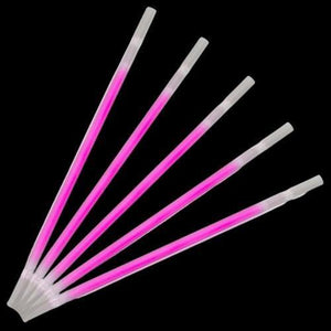 9 Inch Glow In The Dark Straws (Pink Color, 25 Straws Per Pack) - Glow-Paradise
