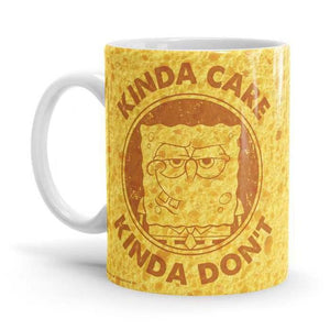 Kinda Care, Kinda Don't - SpongeBob SquarePants Ceramic Home Kitchen Drinking Coffee Milk Mug (350ml/11oz, Made in USA) - Glow-Paradise