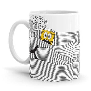 Waves - SpongeBob SquarePants Ceramic Home Kitchen Drinking Coffee Milk Mug (350 ml/11oz, Made in USA) - Glow-Paradise