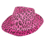 Neon Animal Print Camouflage Fedora Hats (Pink Color, 1 Quantity Per Pack) - Glow-Paradise