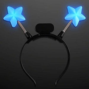 LED Light Up Blue Star Head Boppers (1 Quantity Per Pack) - Glow-Paradise