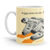 Retro Falcon - Star Wars Ceramic Home Kitchen Drinking Coffee Milk Mug (350ml/11oz, Made in USA) - Glow-Paradise