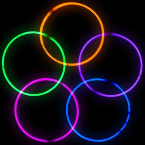 20 Inch Glow Stick Necklaces (Assorted Colors, 50 Counts Per Pack) - Glow-Paradise