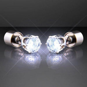LED Light Up Diamond Shape Stud Earrings (White Color, 1 Pair Per Pack) - Glow-Paradise