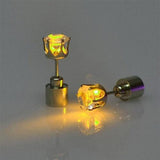 LED Light Up Diamond Shape Stud Earrings (Yellow Color, 1 Pair Per Pack) - Glow-Paradise