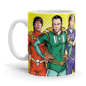 Superhero Gang - The Big Bang Theory Ceramic Home Kitchen Drinking Coffee Milk Mug (350ml/11oz, Made in USA) - Glow-Paradise