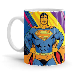 Superman: Psychedelic - Superman Ceramic Home Kitchen Drinking Coffee Milk Mug (350ml/11oz, Made in USA) - Glow-Paradise