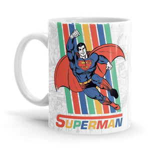 Retro Logo - Superman Ceramic Home Kitchen Drinking Coffee Milk Mug (350ml/11oz, Made in USA) - Glow-Paradise