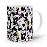Sylvester And Tweety - Looney Tunes Ceramic Home Kitchen Drinking Coffee Milk Mug (350ml/11oz, Made in USA) - Glow-Paradise