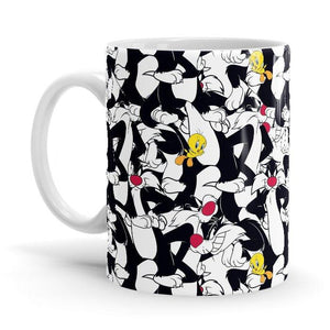 Sylvester And Tweety - Looney Tunes Ceramic Home Kitchen Drinking Coffee Milk Mug (350ml/11oz, Made in USA) - Glow-Paradise