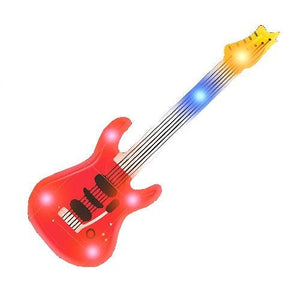 Red Guitar Flashing Body Light Lapel Pins (1 Per Pack) - Glow-Paradise