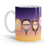 TBBT Gang: Chibi - The Big Bang Theory Ceramic Home Kitchen Drinking Coffee Milk Mug (350ml/11oz, Made in USA)x - Glow-Paradise