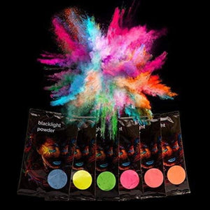 Blacklight Color Powder 70g (Assorted Colors, 12 Quantity Per Pack) - Glow-Paradise