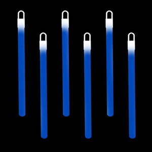 6 Inch Slim Glow Sticks With Lanyards (Blue Color, 12 Count Per Pack) - Glow-Paradise