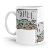 The Child: Protect, Attack, Snack - The Mandalorian Ceramic Home Kitchen Drinking Coffee Milk Mug (350ml/11oz, Made in USA) - Glow-Paradise