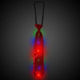 Multi-Color LED Sequin Necktie (Red Color, 1 Per Pack) - Glow-Paradise