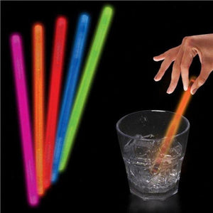 5 Inch Glow In the Dark Swizzle Sticks (Orange Color, 25 Sticks Per Pack) - Glow-Paradise