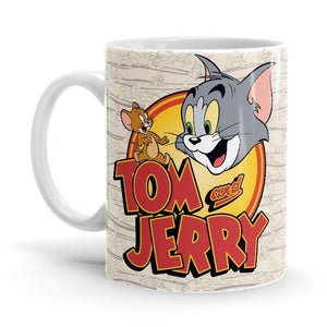 Tom & Jerry: Classic Logo - Tom & Jerry Ceramic Home Kitchen Drinking Coffee Milk Mug (350 ml/11oz, Made in USA) - Glow-Paradise