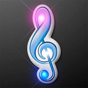Treble Clef Music Note Flashing Body Light Lapel Pins (1 Per Pack) - Glow-Paradise