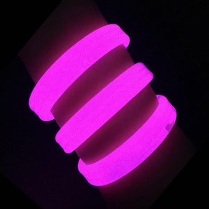 9 Inch Triple Wide Glow Bracelets/Wristbands (Purple Color, 25 Counts Per Pack) - Glow-Paradise