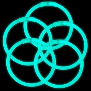 8 Inch Premium Glow Stick Bracelets (Aqua Color, 100 Counts Per Pack) - Glow-Paradise