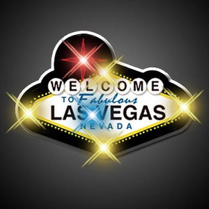 Welcome to Vegas Flashing Body Light Lapel Pins (1 Per Pack) - Glow-Paradise