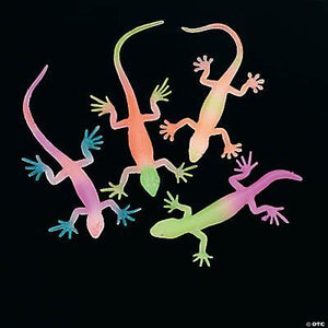 Vinyl Glow-in-the-Dark Neon Color Lizards (12 Lizards Per Pack) - Glow-Paradise