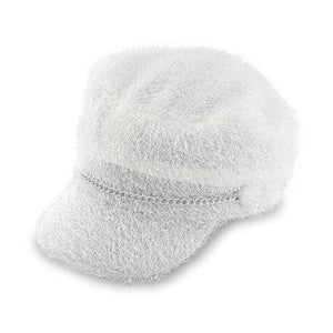 White Furry Biker Hat (1 Per Pack) - Glow-Paradise