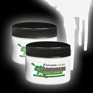Glominex Glow Paint 2 oz Jar (White Color, 1 Jar Per Pack) - Glow-Paradise