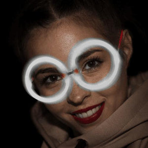 Round Glow Eyeglasses (White Color, 50 Count Per Pack) - Glow-Paradise