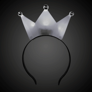 LED Light Up Crown Headband (White Color, 1 Quantity Per Pack) - Glow-Paradise