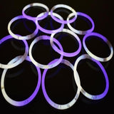 8 Inch Premium Glow Stick Bracelets - Bi Color - White/Purple (100 Counts Per Pack) - Glow-Paradise