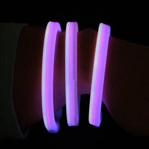 8 Inch Triple Wide Glow Bracelets - White Pink Purple (30 Counts Per Pack) - Glow-Paradise
