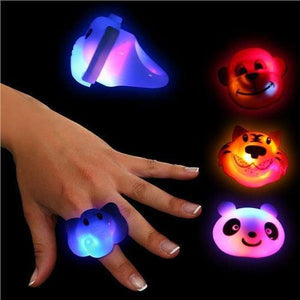 LED Wild Animal Jelly Rings (Assorted Colors, 24 Rings Per Pack) - Glow-Paradise