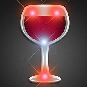 LED Wine Flashing Body Light Lapel Pins (1 Per Pack) - Glow-Paradise