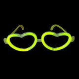 Glow Heart Shaped Glasses (Yellow Color, 12 Eye Glassess Per Pack) - Glow-Paradise